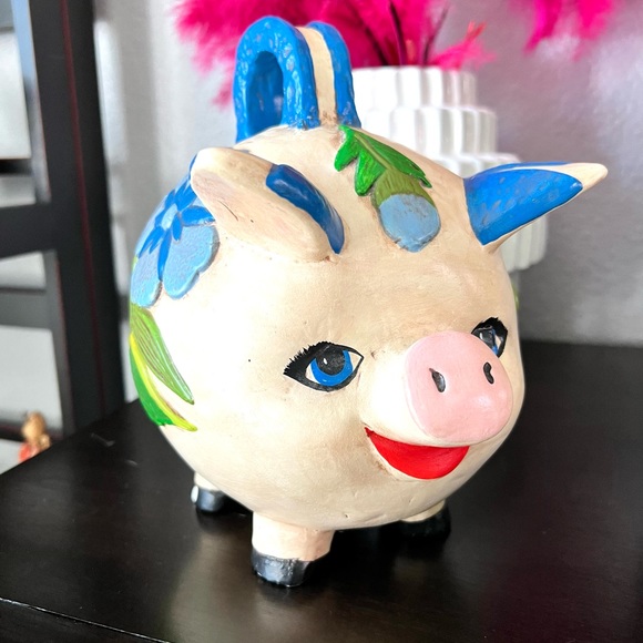 Vintage Other - Vintage Colorful Large Piggy Bank